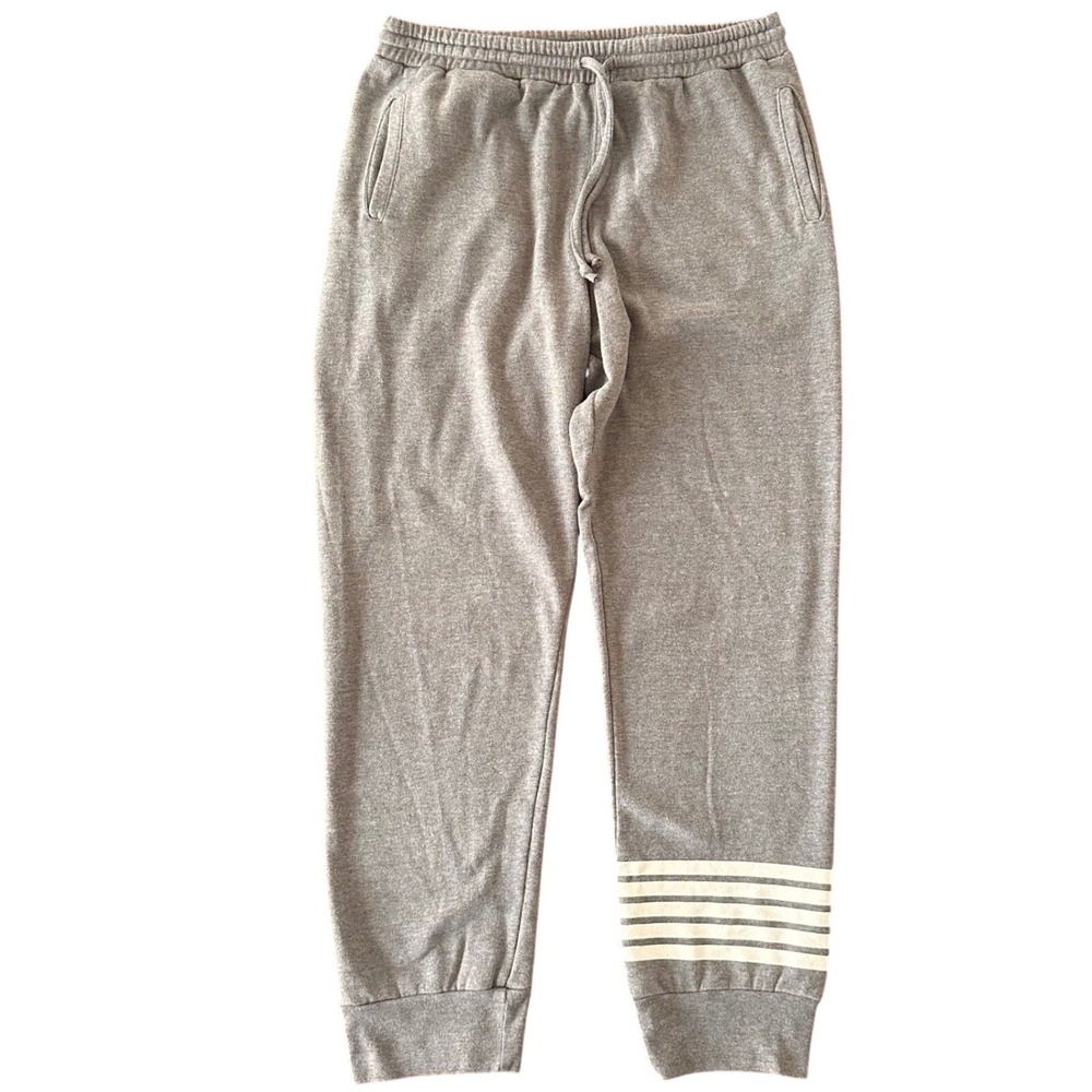 Subβ Urban Riot Jogger Sweatpants Women L Gray Striped Cuff Drawstring Pockets